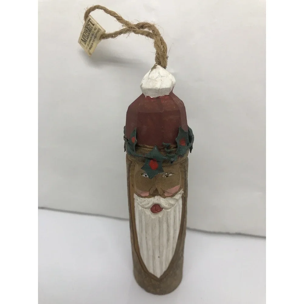 Midwest Cannon Falls‎ Folk Santa Christmas Tree Ornament Primitive Hand Painted